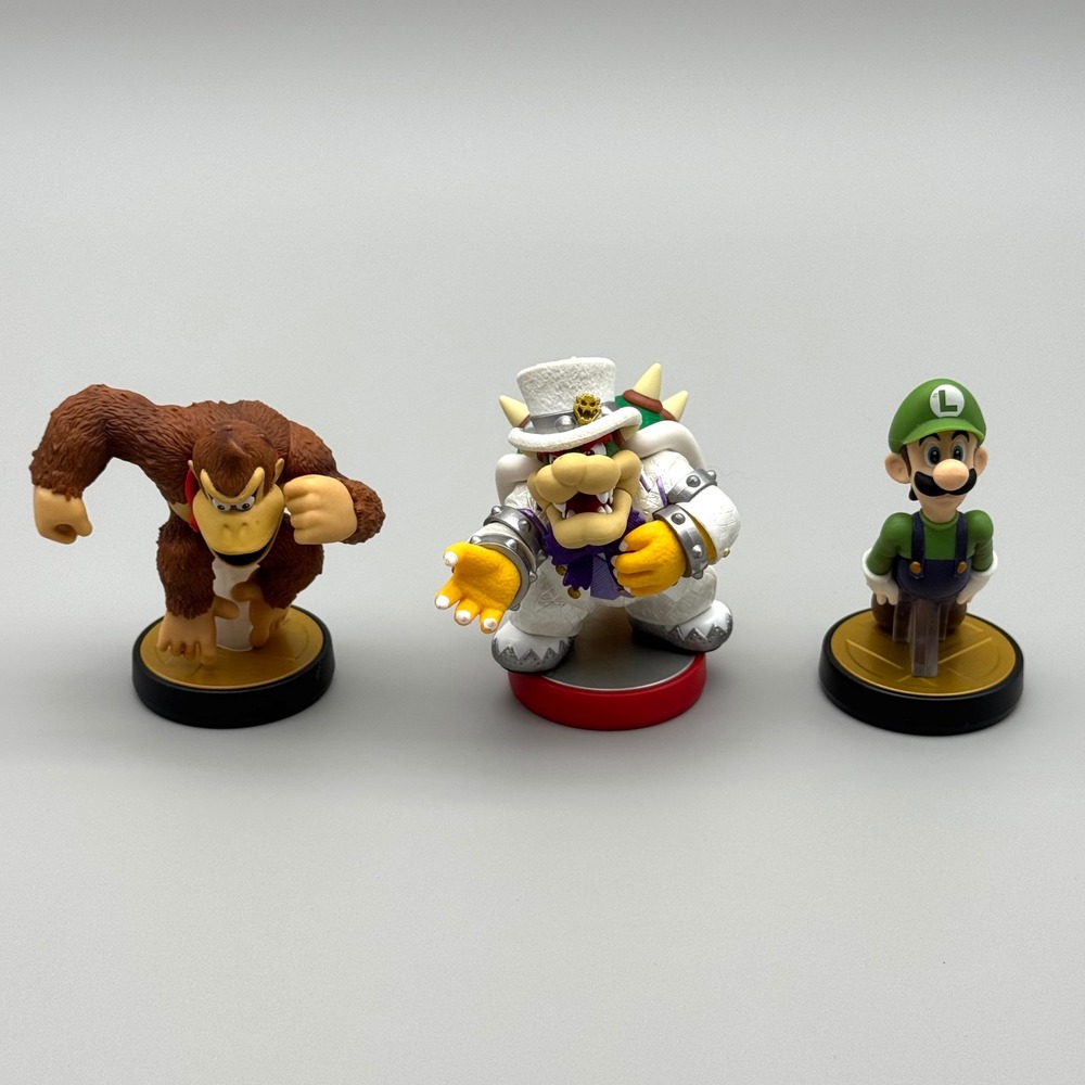 Nintendo Amiibo Lot Donkey Kong Luigi Wedding Outfit Bowser Figures Loose